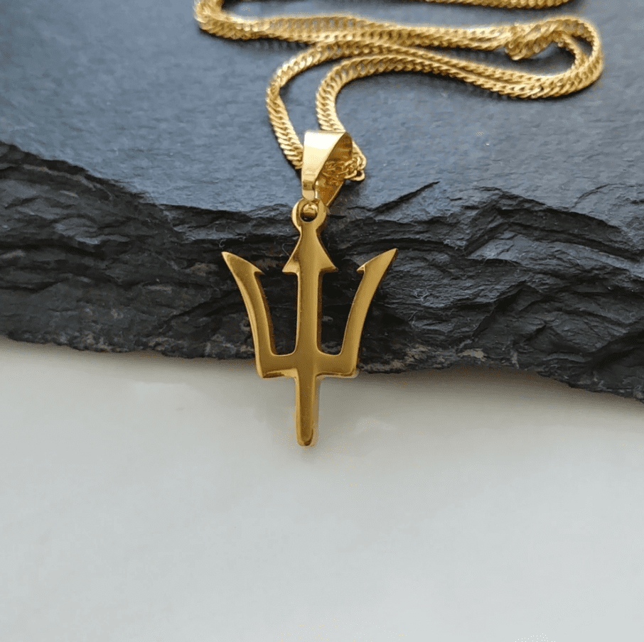 Barbados Trident Pendant - Gold - Isura - Jamii