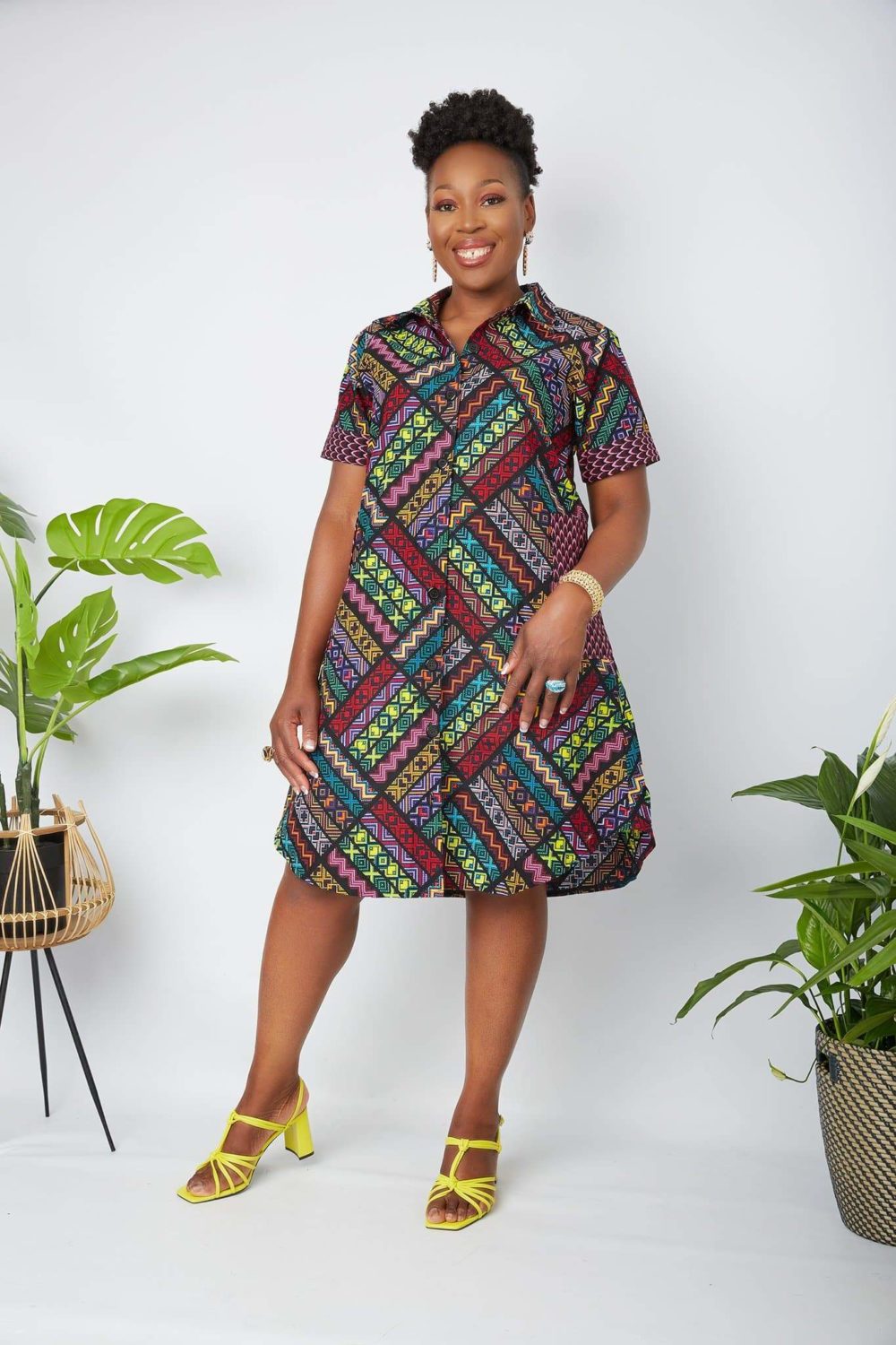 Fashion African Fashion Print Patchwork Dress Women Clothes Pocket