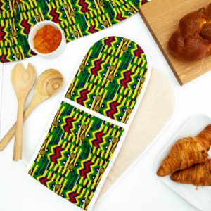 village and home kente double oven glove