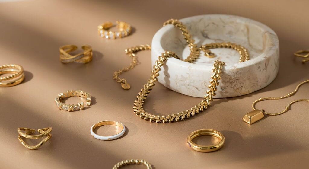 Black-owned minimalist gold jewellery jamii up to the neck