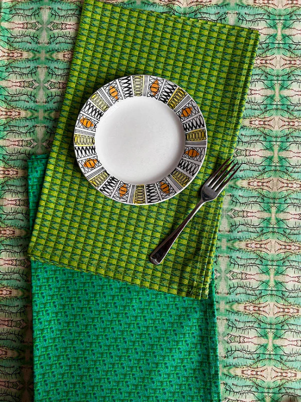 Colourful Caribbean homeware textiles jamii black-owned tea towels napkins