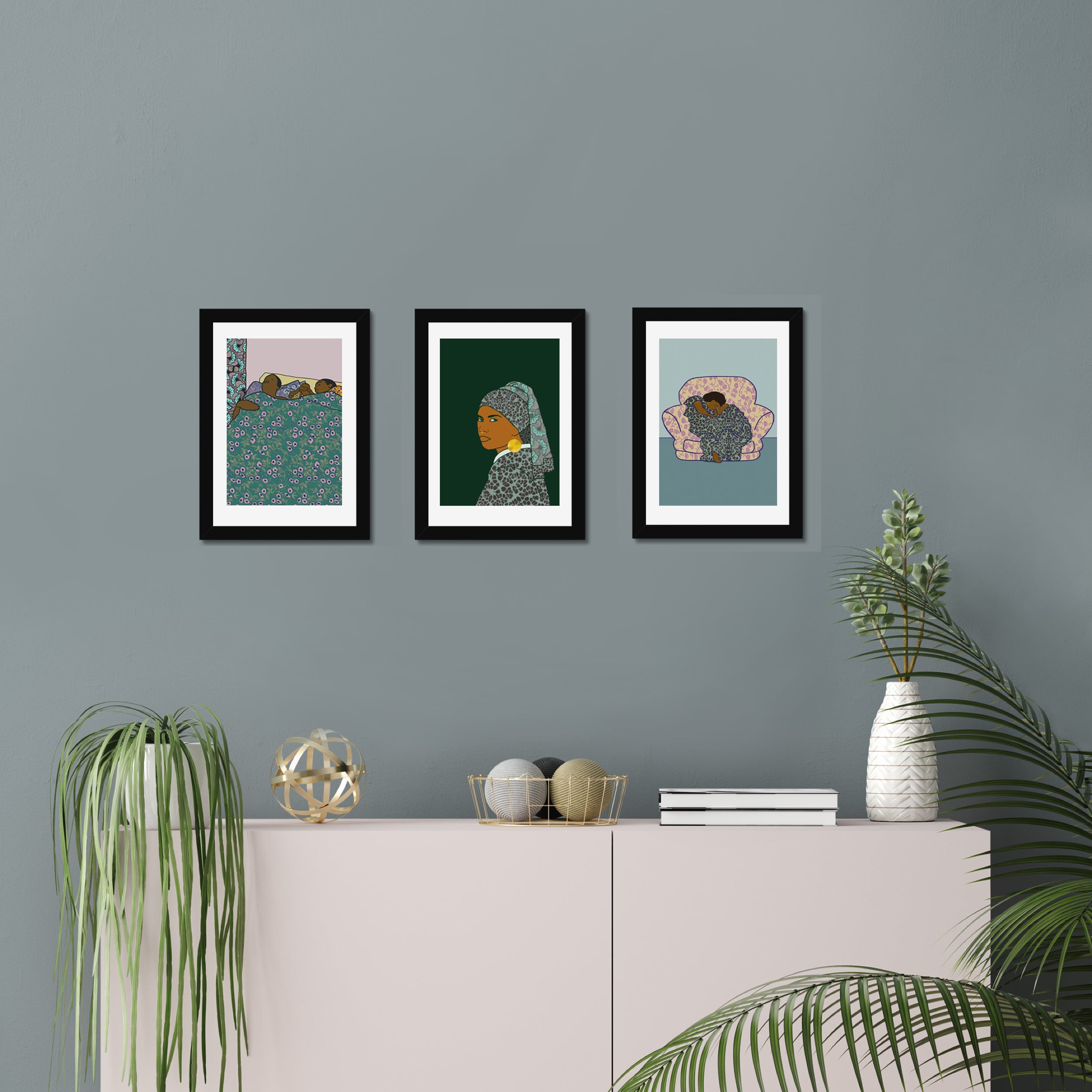 Black female artist prints - Márohu & Mimosa black-owned jamii greetings cards art